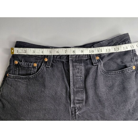 Levis 501 Gray Denim Cut-Off Shorts W29 Distressed Frayed Hem - Picture 5 of 9